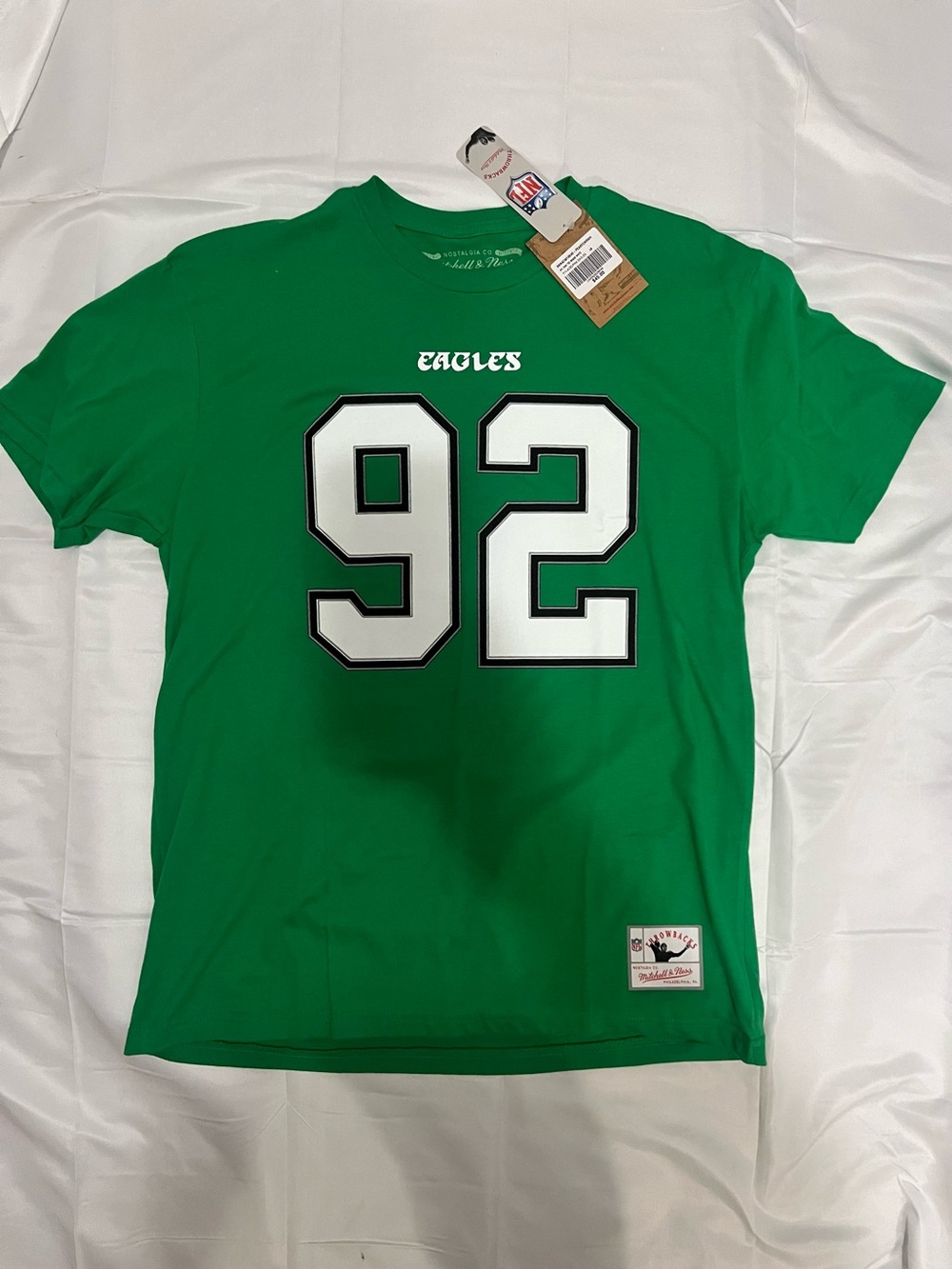 Mitchell & Ness Green Eagles #92 Short Sleeve Tee - White Numerals